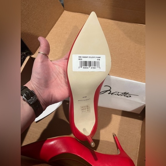 S21. NWT Massimo Matteo Celeste Mid Heel Pump 8M - Picture 6 of 6